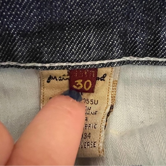 7 For All Mankind Hand Cut Distressed Denim Cutoff Shorts Size 30 Medium Wash - Picture 3 of 5